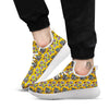 Yellow Skull Old School Tattoo Print Pattern White Athletic Shoes-grizzshop