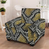 Yellow Snakeskin print Armchair Cover-grizzshop