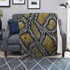 Yellow Snakeskin print Blanket-grizzshop