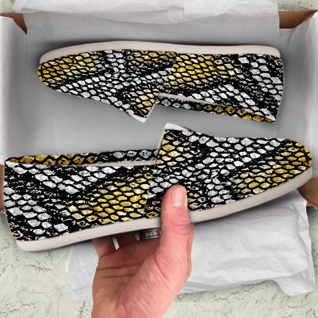 Yellow Snakeskin print Canvas Shoes-grizzshop