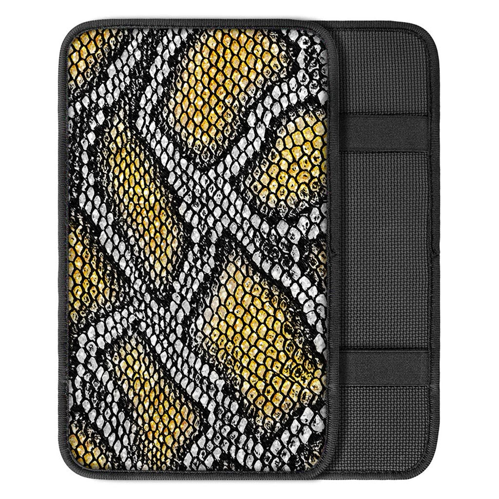 Yellow Snakeskin print Car Console Cover-grizzshop