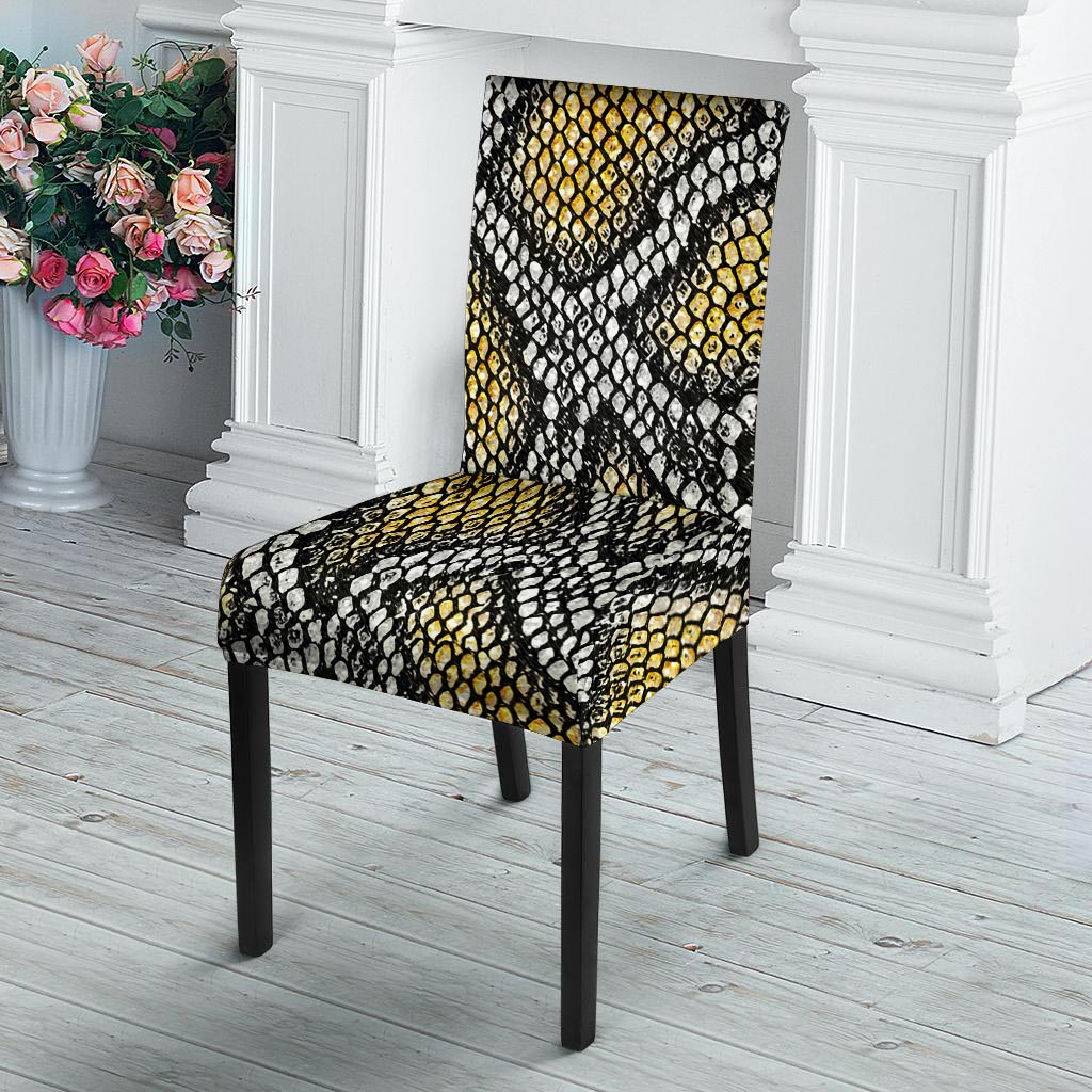 Yellow Snakeskin print Chair Cover-grizzshop