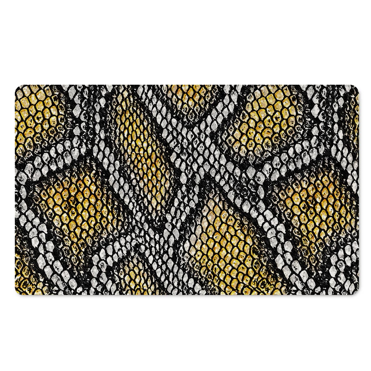 Yellow Snakeskin print Door Mat-grizzshop