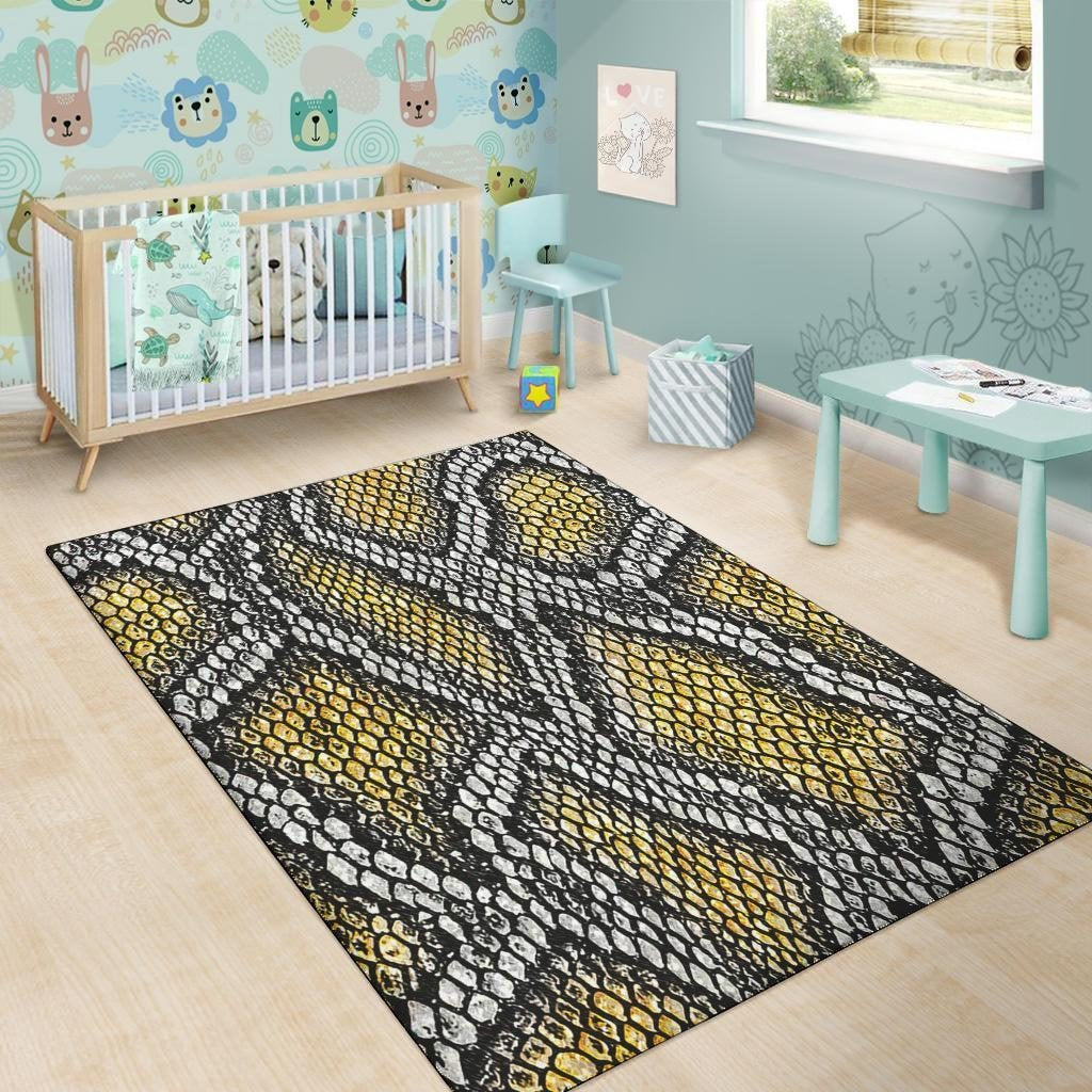 Yellow Snakeskin print Floor Mat-grizzshop