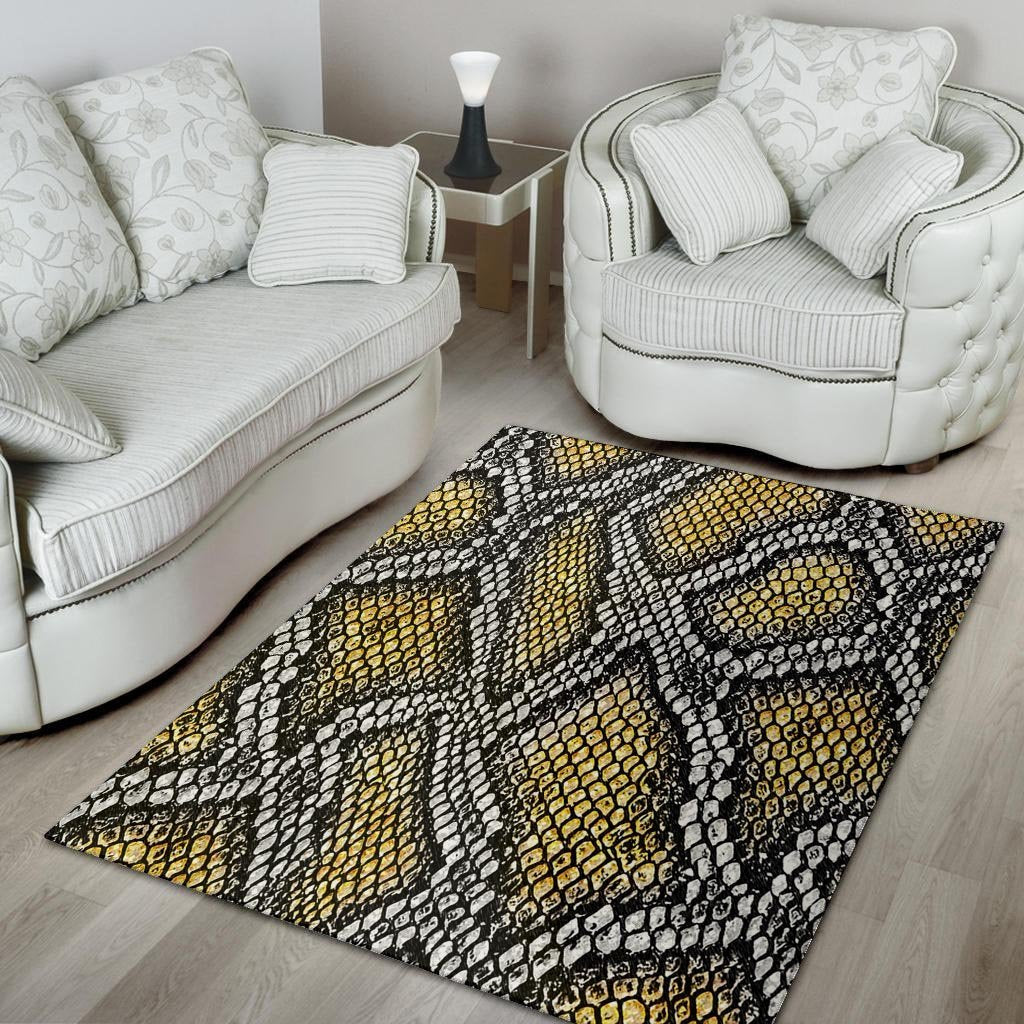 Yellow Snakeskin print Floor Mat-grizzshop