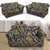Yellow Snakeskin print Loveseat Cover-grizzshop