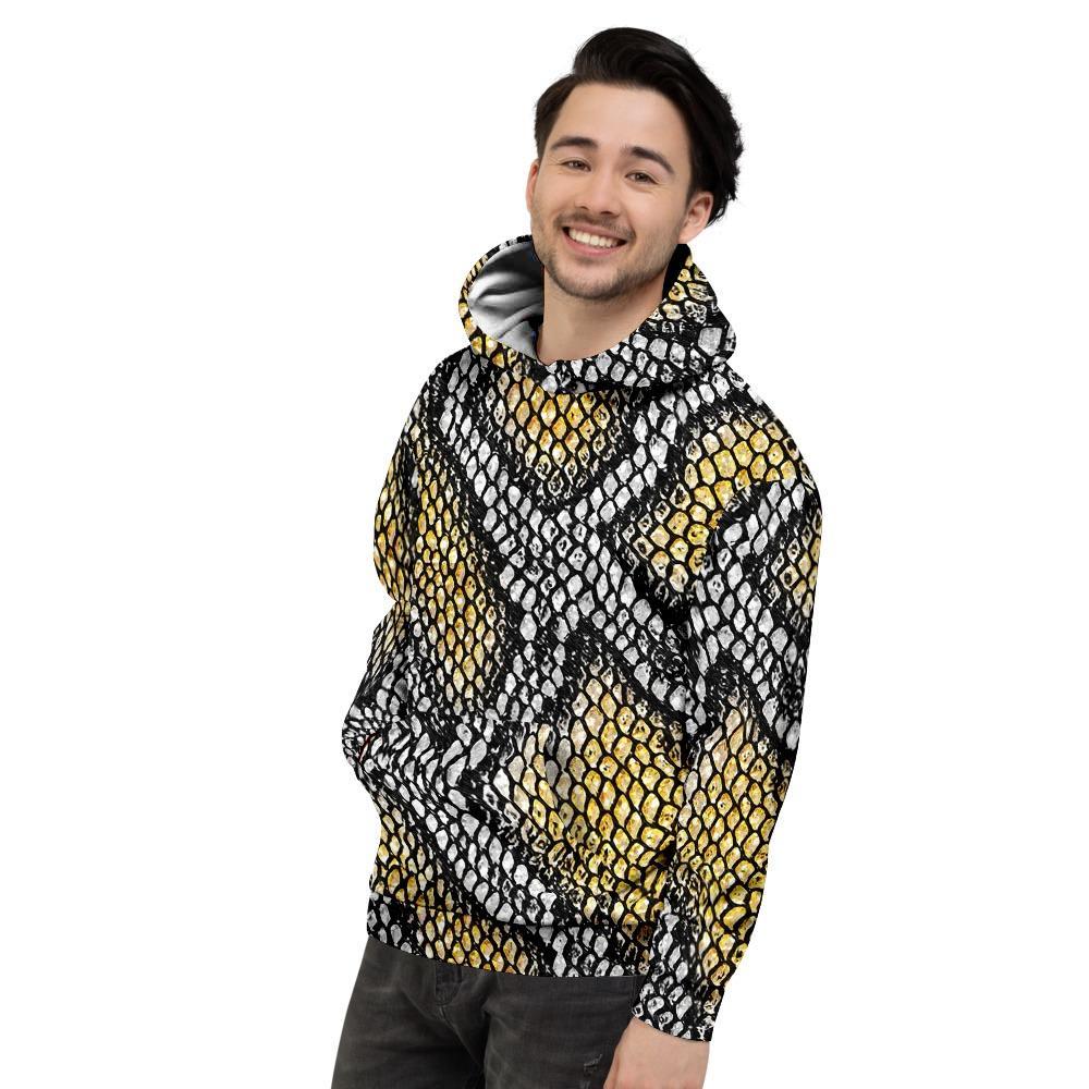 Yellow Snakeskin print Men's Hoodie-grizzshop