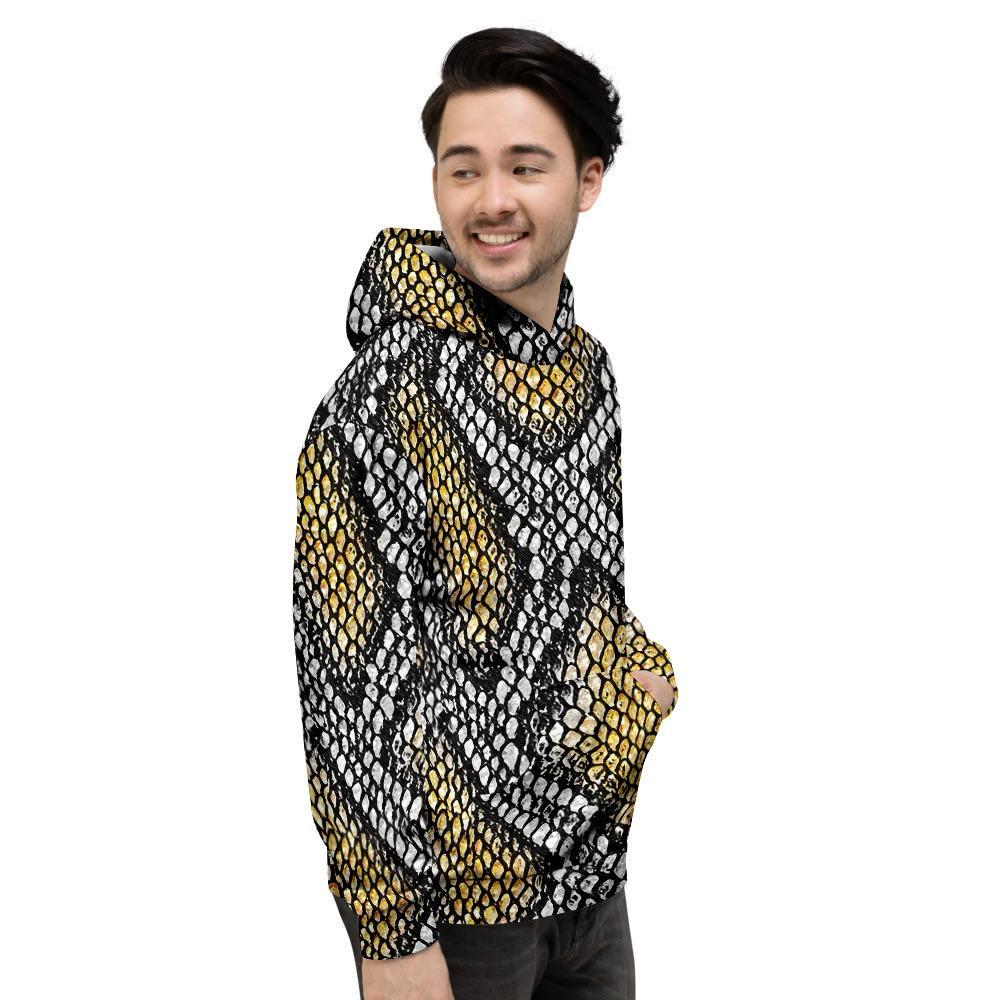 Yellow Snakeskin print Men's Hoodie-grizzshop