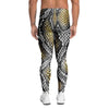 Yellow Snakeskin print Men's Leggings-grizzshop