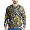 Yellow Snakeskin print Men's Sweatshirt-grizzshop