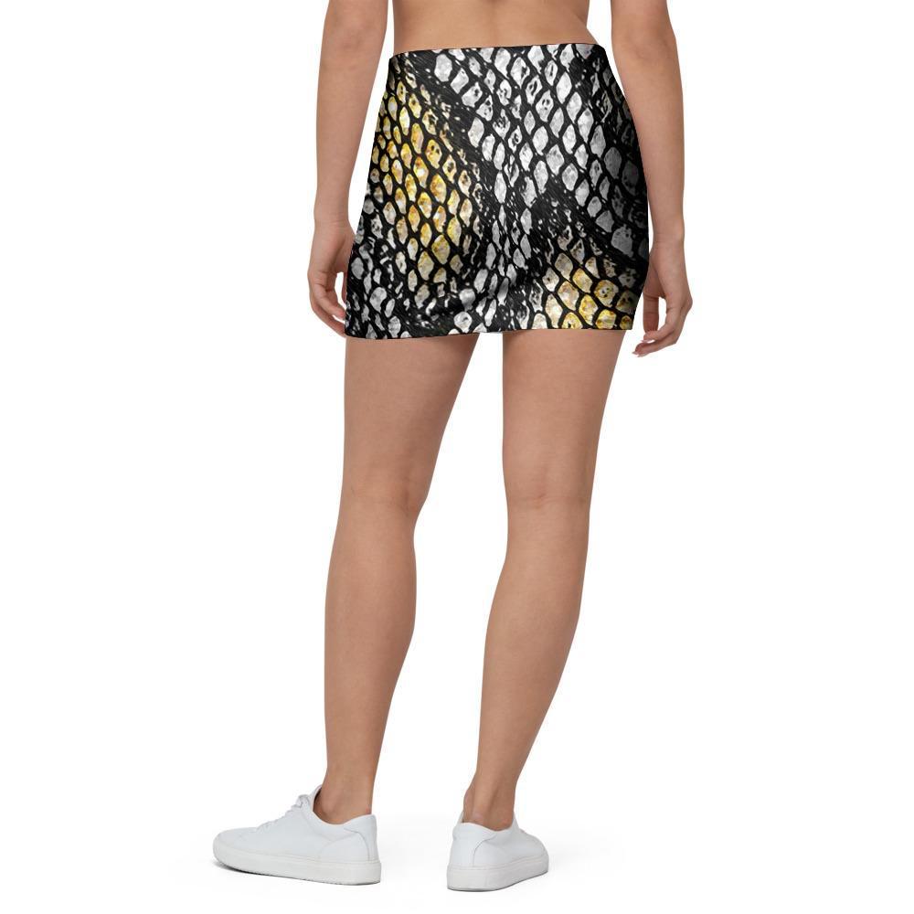 Yellow Snakeskin print Mini Skirt-grizzshop