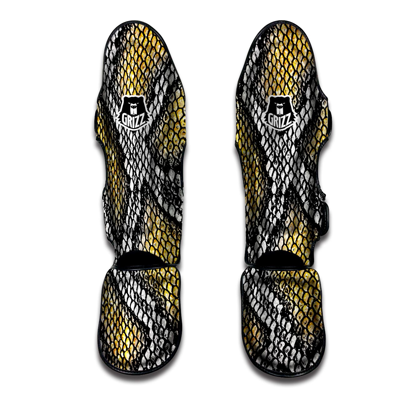 Yellow Snakeskin print Muay Thai Shin Guard-grizzshop