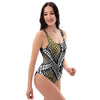 Yellow Snakeskin print One Piece Swimsuite-grizzshop
