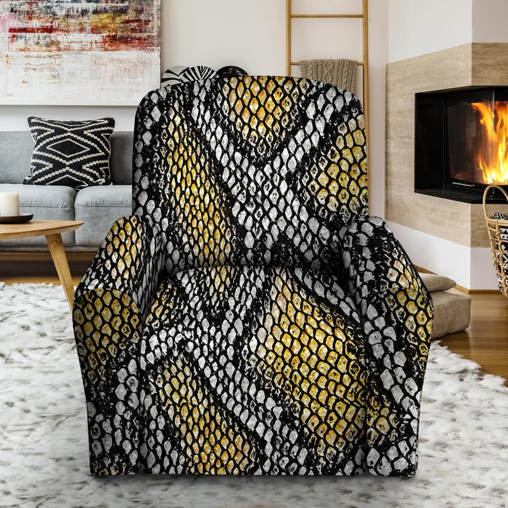 Yellow Snakeskin print Recliner Cover-grizzshop