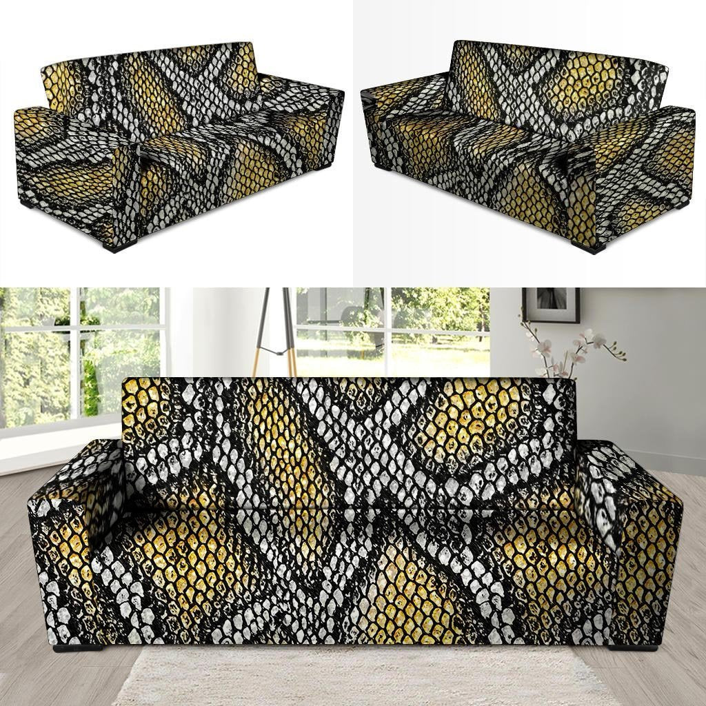 Yellow Snakeskin print Sofa Cover-grizzshop