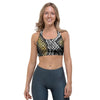 Yellow Snakeskin print Sports Bra-grizzshop