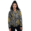 Yellow Snakeskin print Women's Bomber Jacket-grizzshop