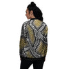 Yellow Snakeskin print Women's Bomber Jacket-grizzshop