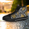 Yellow Snakeskin print Women's High Top Shoes-grizzshop