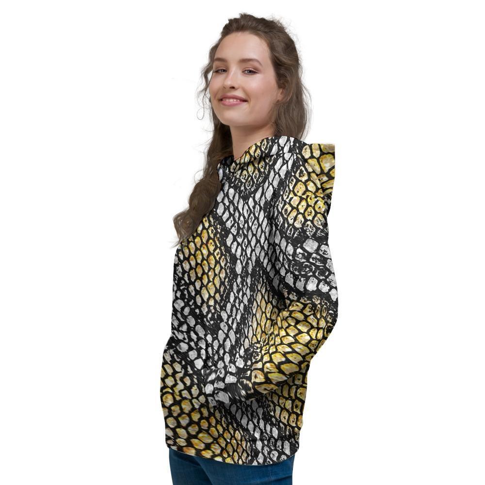 Yellow Snakeskin print Women's Hoodie-grizzshop