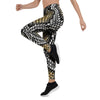 Yellow Snakeskin print Women's Leggings-grizzshop