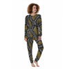 Yellow Snakeskin print Women's Pajamas-grizzshop