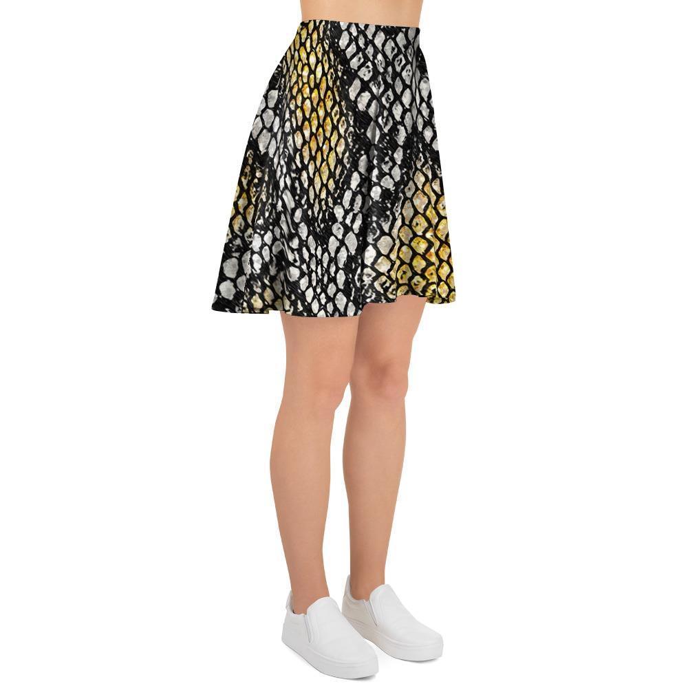 Yellow Snakeskin print Women's Skirt-grizzshop