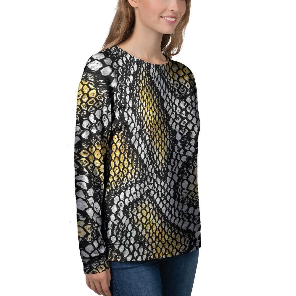 Yellow Snakeskin print Women's Sweatshirt-grizzshop