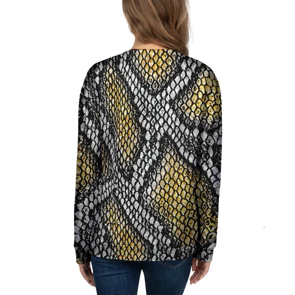 Yellow Snakeskin print Women's Sweatshirt-grizzshop