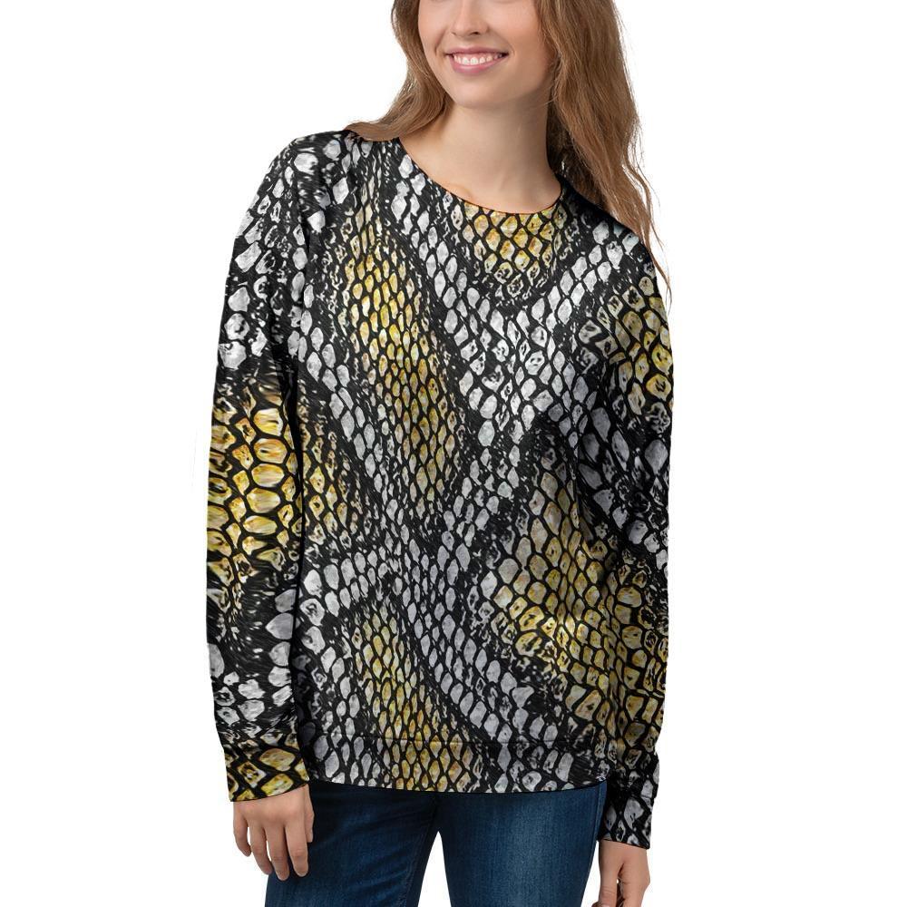 Yellow Snakeskin print Women's Sweatshirt-grizzshop