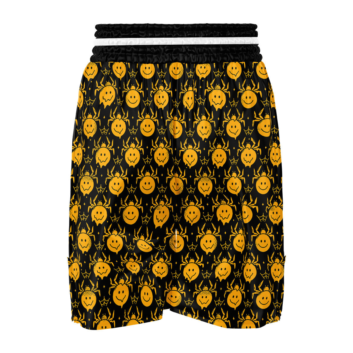 Yellow Spider Psychedelic Melt Print Pattern Boxing Shorts-grizzshop