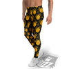 Yellow Spider Psychedelic Melt Print Pattern Men's Leggings-grizzshop