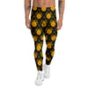 Yellow Spider Psychedelic Melt Print Pattern Men's Leggings-grizzshop