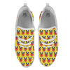 Yellow Striped Pug Dog Print Pattern White Athletic Shoes-grizzshop