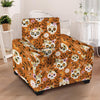 Yellow Sugar Skull Armchair Cover-grizzshop