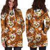 Yellow Sugar Skull Hoodie Dress-grizzshop