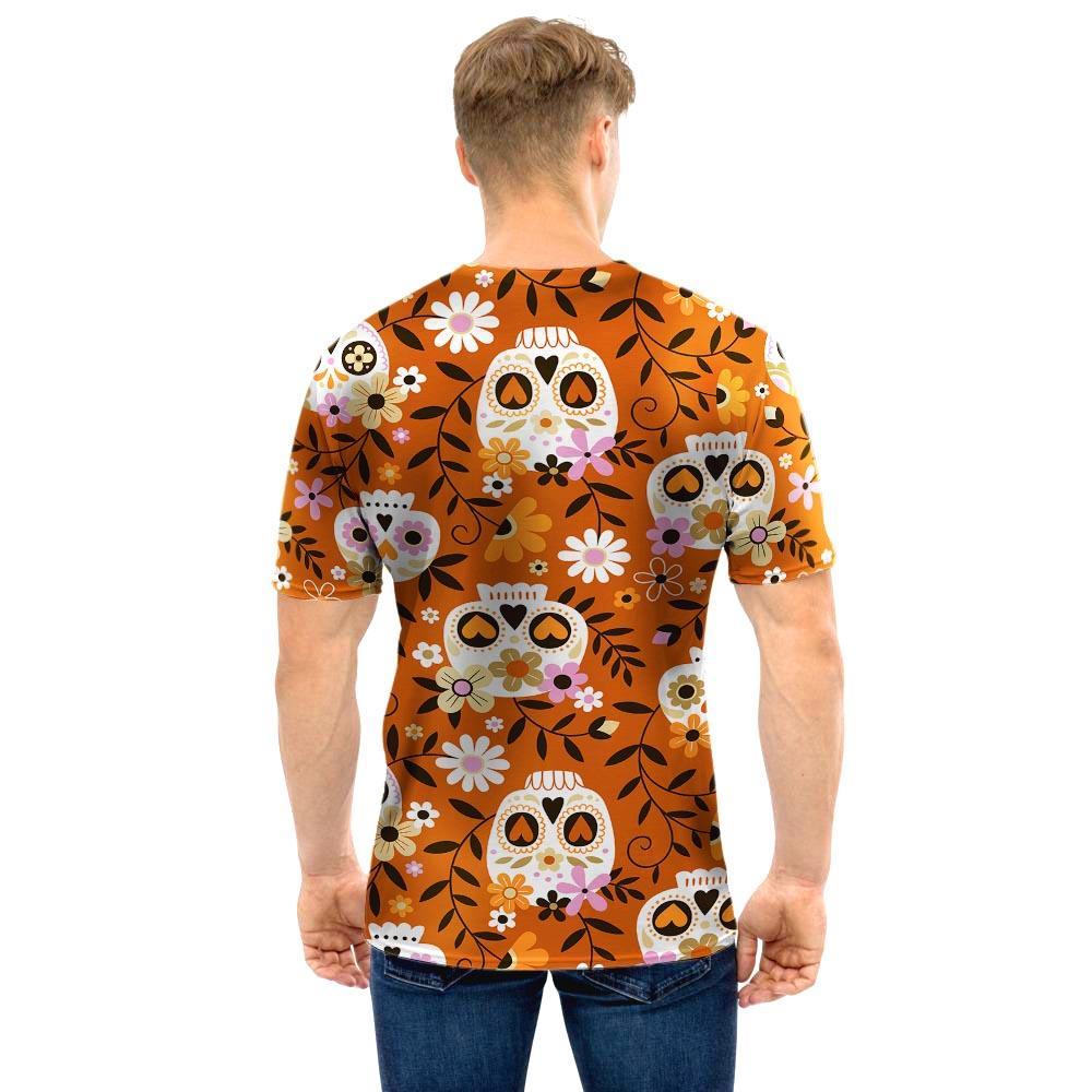 Yellow Sugar Skull Men T Shirt-grizzshop