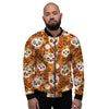 Yellow Sugar Skull Men's Bomber Jacket-grizzshop