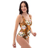 Yellow Sugar Skull One Piece Swimsuite-grizzshop