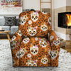 Yellow Sugar Skull Recliner Cover-grizzshop