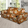 Yellow Sugar Skull Sofa Cover-grizzshop