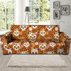 Yellow Sugar Skull Sofa Cover-grizzshop