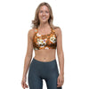 Yellow Sugar Skull Sports Bra-grizzshop