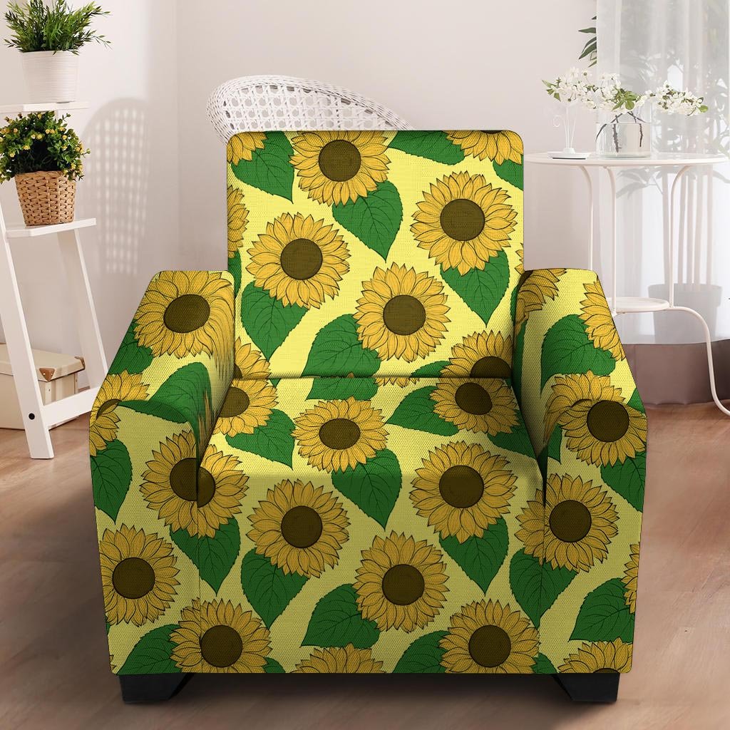Yellow Sunflower Armchair Cover-grizzshop