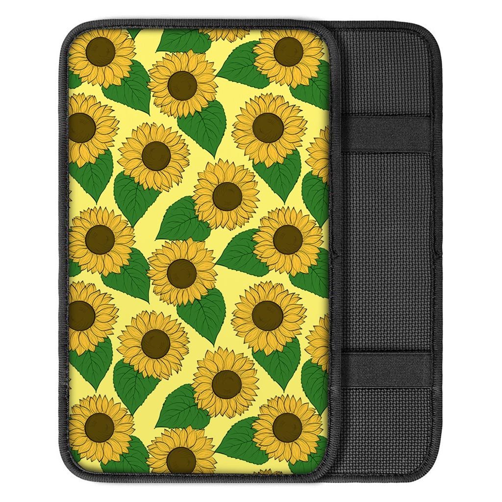 Yellow Sunflower Car Console Cover-grizzshop