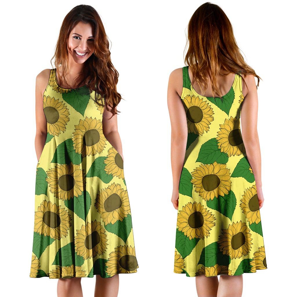 Yellow Sunflower Dress-grizzshop