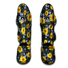 Yellow Sunflower Floral Print Muay Thai Shin Guards-grizzshop