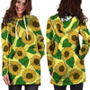 Yellow Sunflower Hoodie Dress-grizzshop