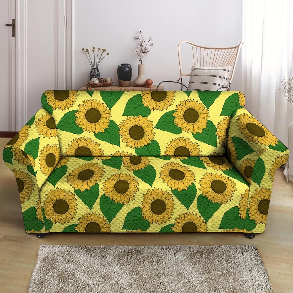 Yellow Sunflower Loveseat Cover-grizzshop