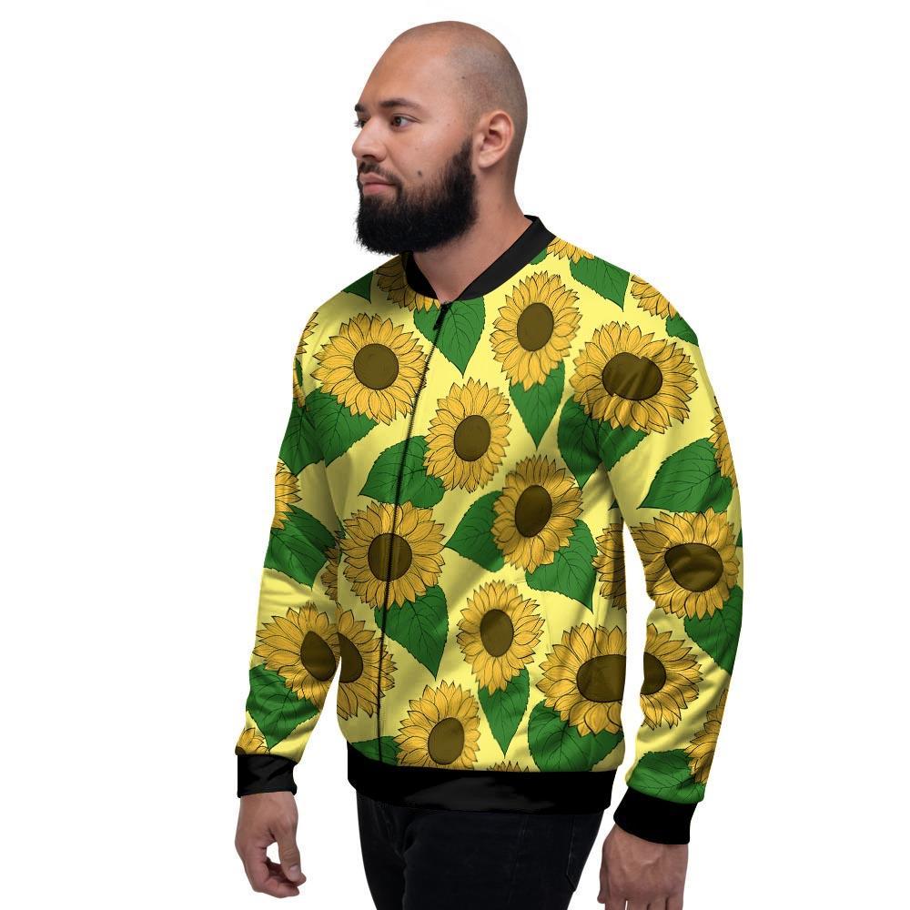 Yellow Sunflower Men's Bomber Jacket-grizzshop